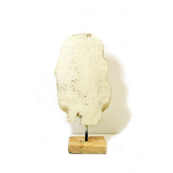 Rzeźba stojąca plaster drewna tekowego Bielony 47cm